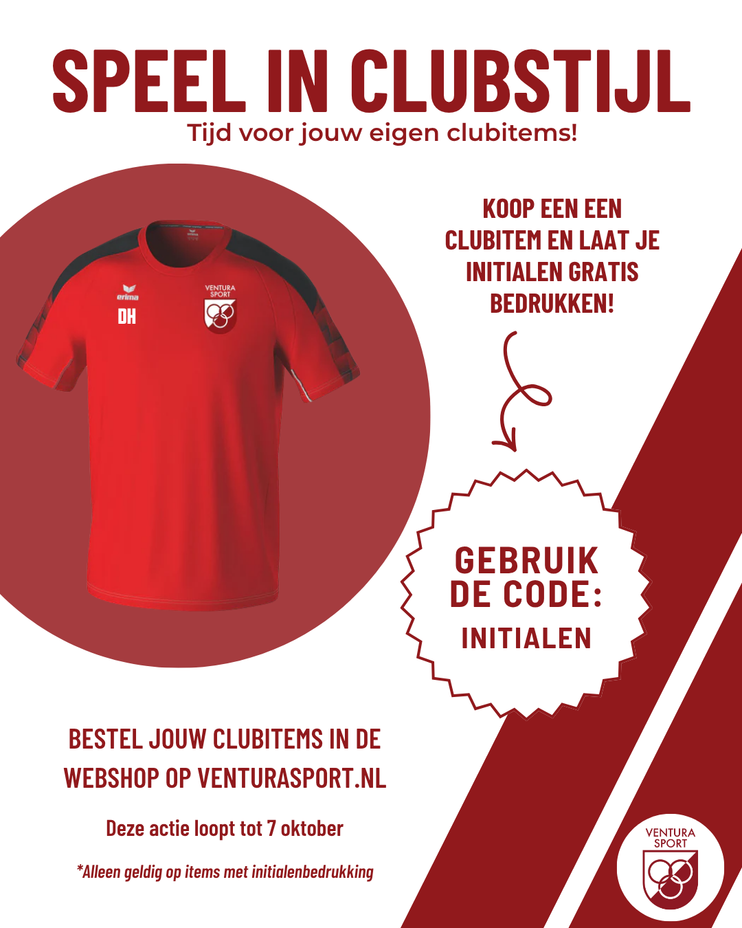 Maak jouw nieuwe Ventura Sport-items net wat persoonlijker